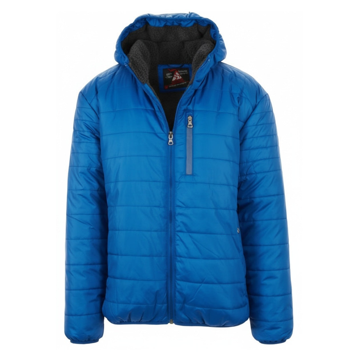 12 Pack Adult Bubble Jacket with Sherpa Lining in Royal Blue