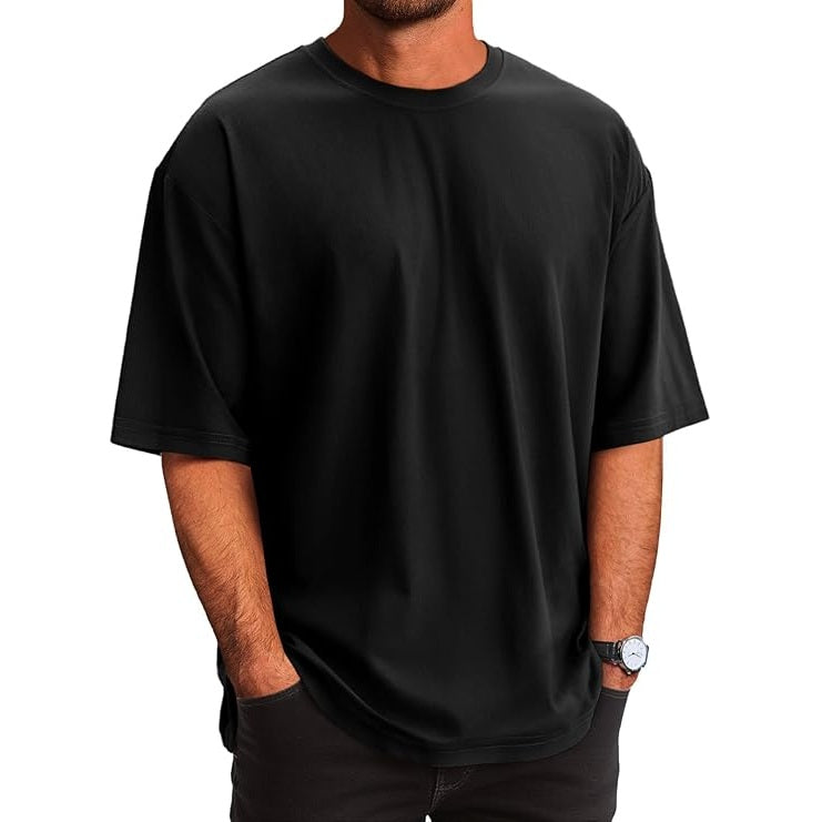 24 Pack Men's Oversized Drop T-Shirt in Black