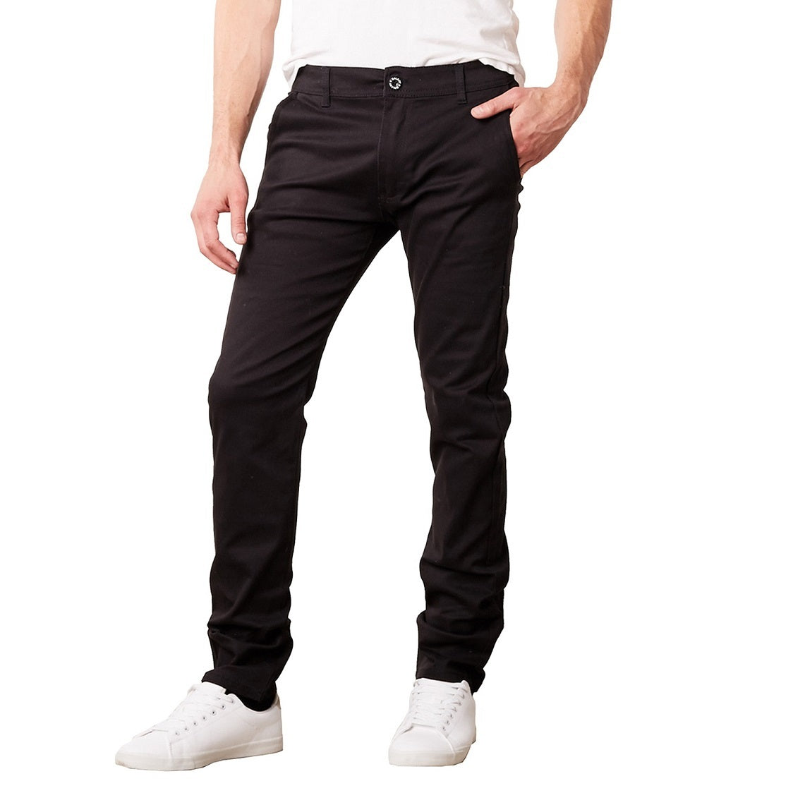 24 Pack Wholesale Men's Stretch Chino Slim Fit Pants in Black