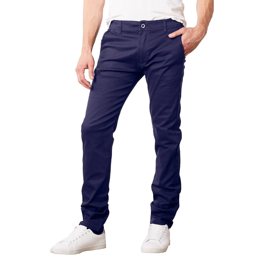 24 Pack Wholesale Men's Stretch Chino Slim Fit Pants in Navy