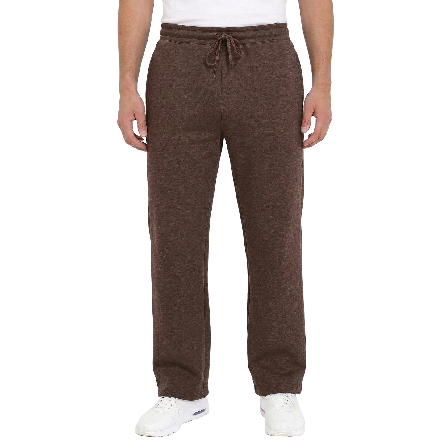 24 Pack Men's Fleece Open Bottom Sweatpants in Brown