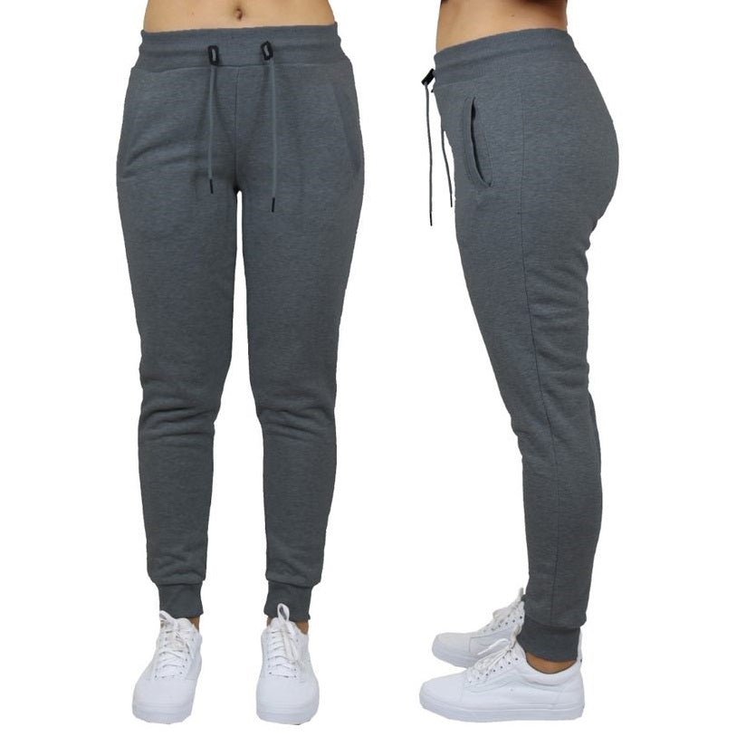 Wholesale Women's Fleece Jogger Sweatpants in Charcoal