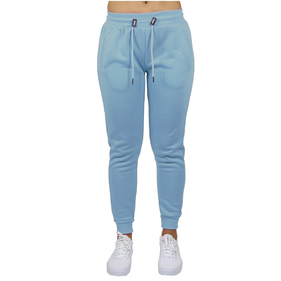 Wholesale Women's Fleece Jogger Sweatpants in Light Blue