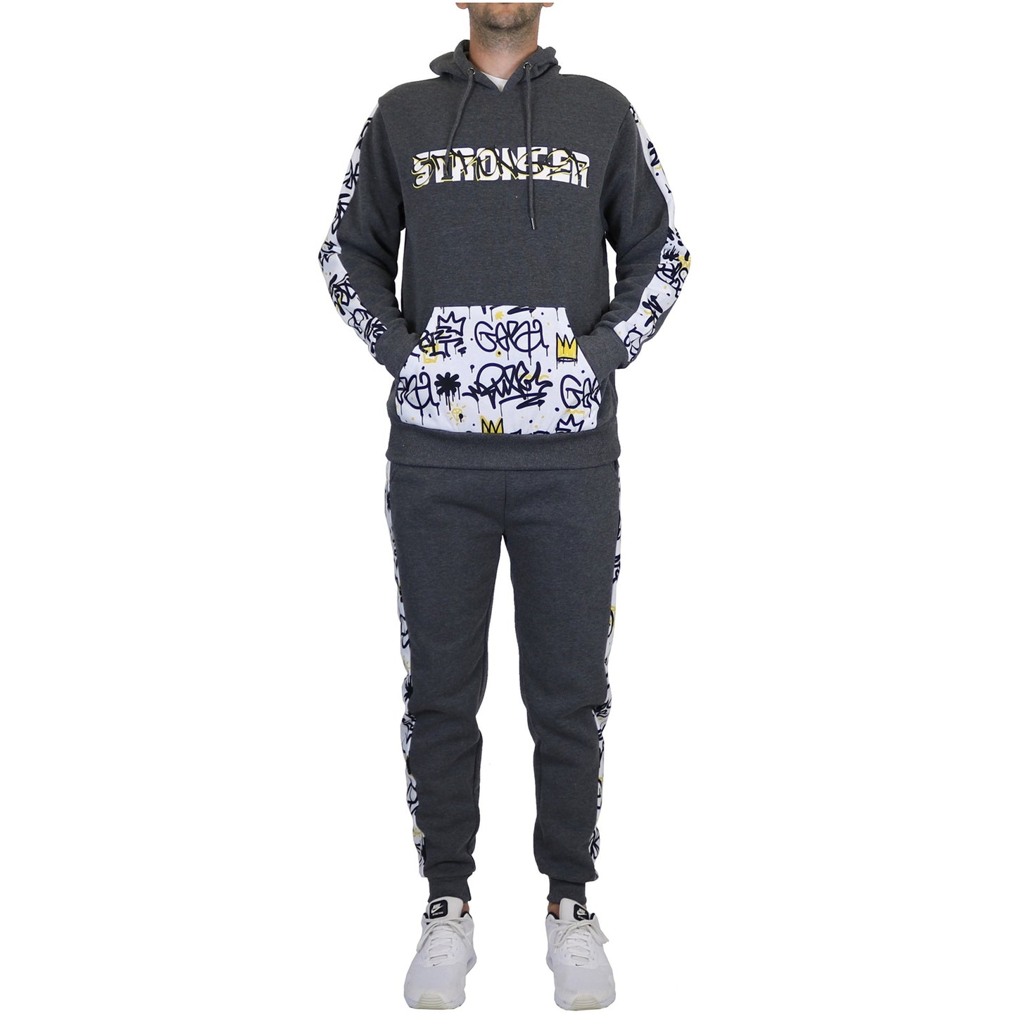 12 Pack Graffiti Hoodie & Jogger Set - Charcoal