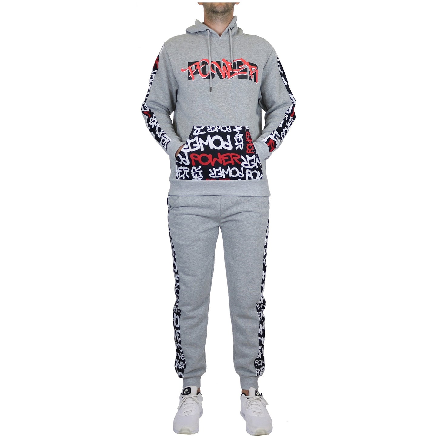 12 Pack Graffiti Hoodie & Jogger Set - Heather Grey