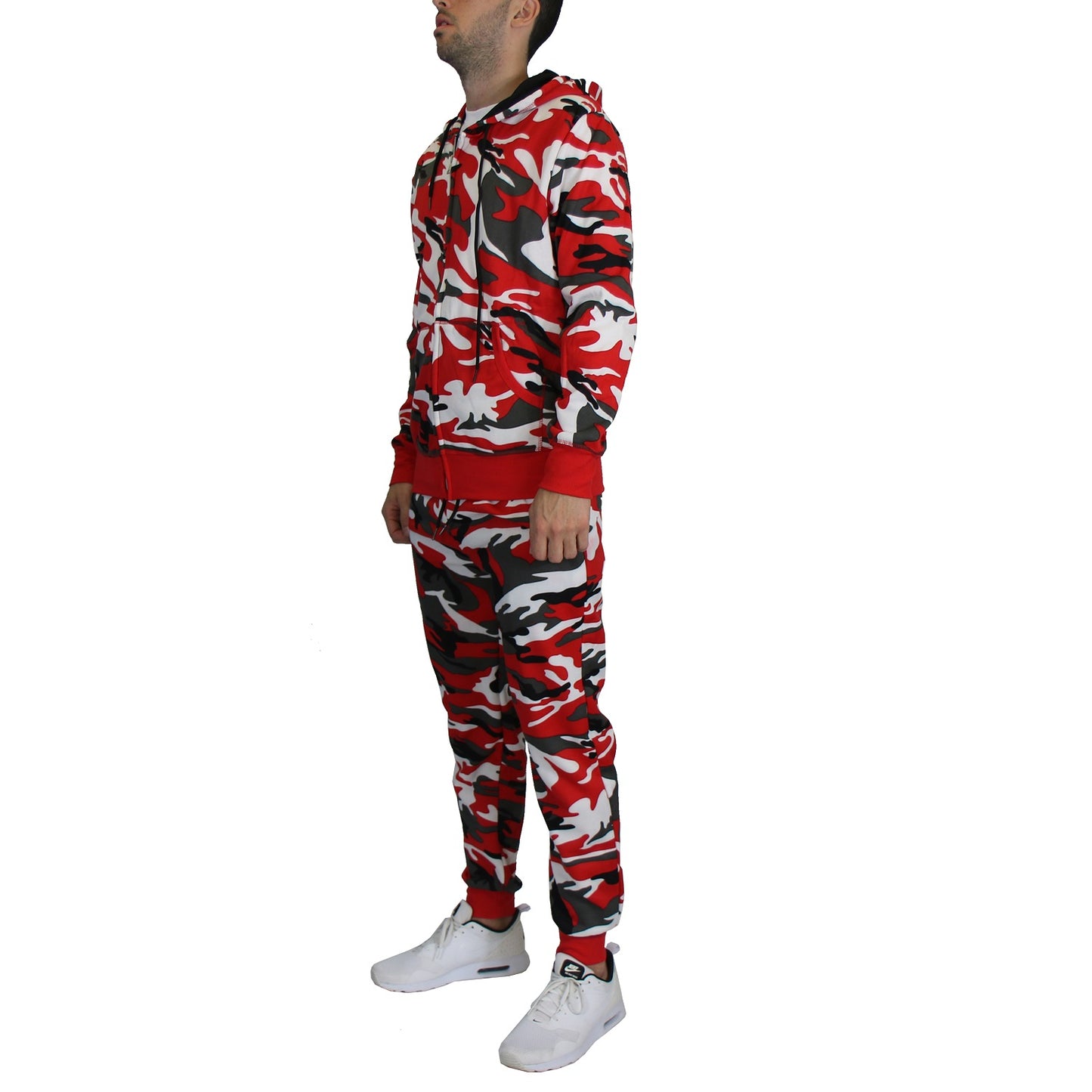 12 Pack Camo - Zip Up Hoodie & Jogger Set - Red