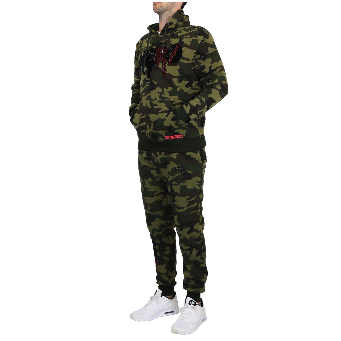 12 Pack Hoodie & Jogger 2 Piece Set "HERO" Rhinestone Design - Camo