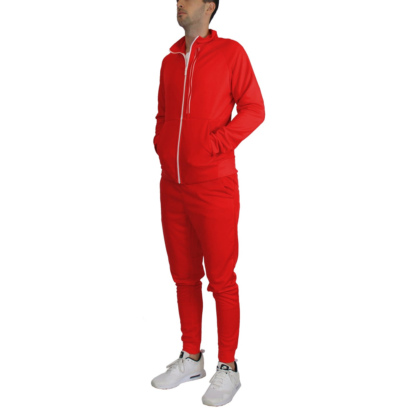 12 Pack Elite Men's Tracksuit 2 Piece Set - Red