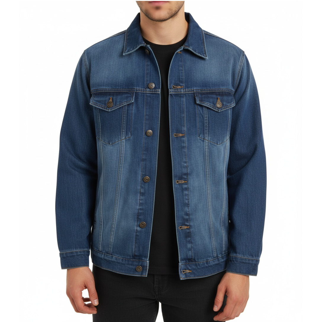 24 Pack Men's Denim Jacket in Blue Wash