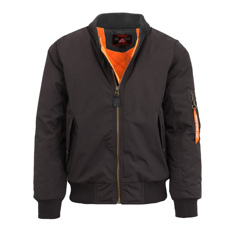 24 Pack Men's Heavyweight Bomber Flight Jacket - Burgundy
