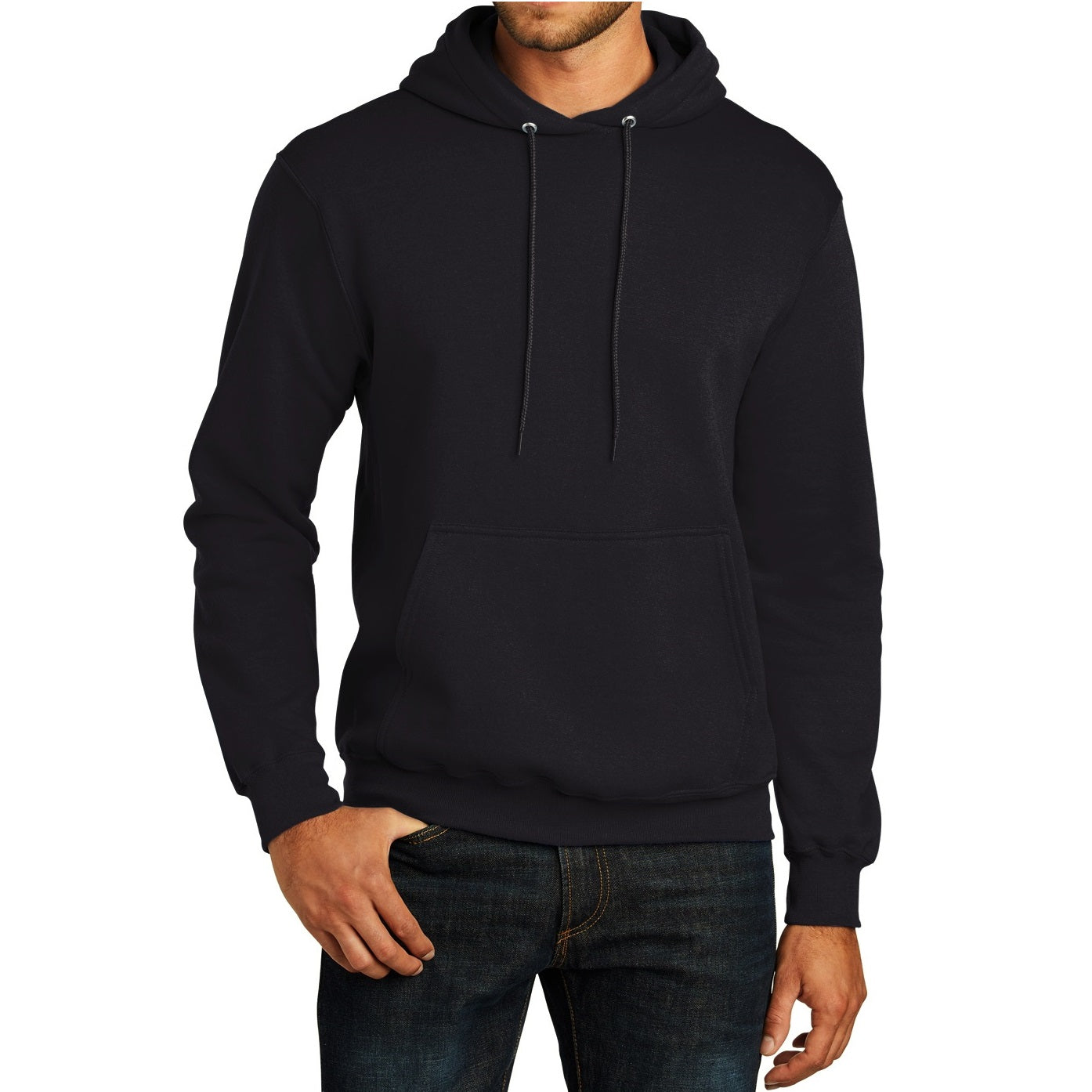 24 Pack Men's Fleece Pullover Hoodie Sweatshirt in Black