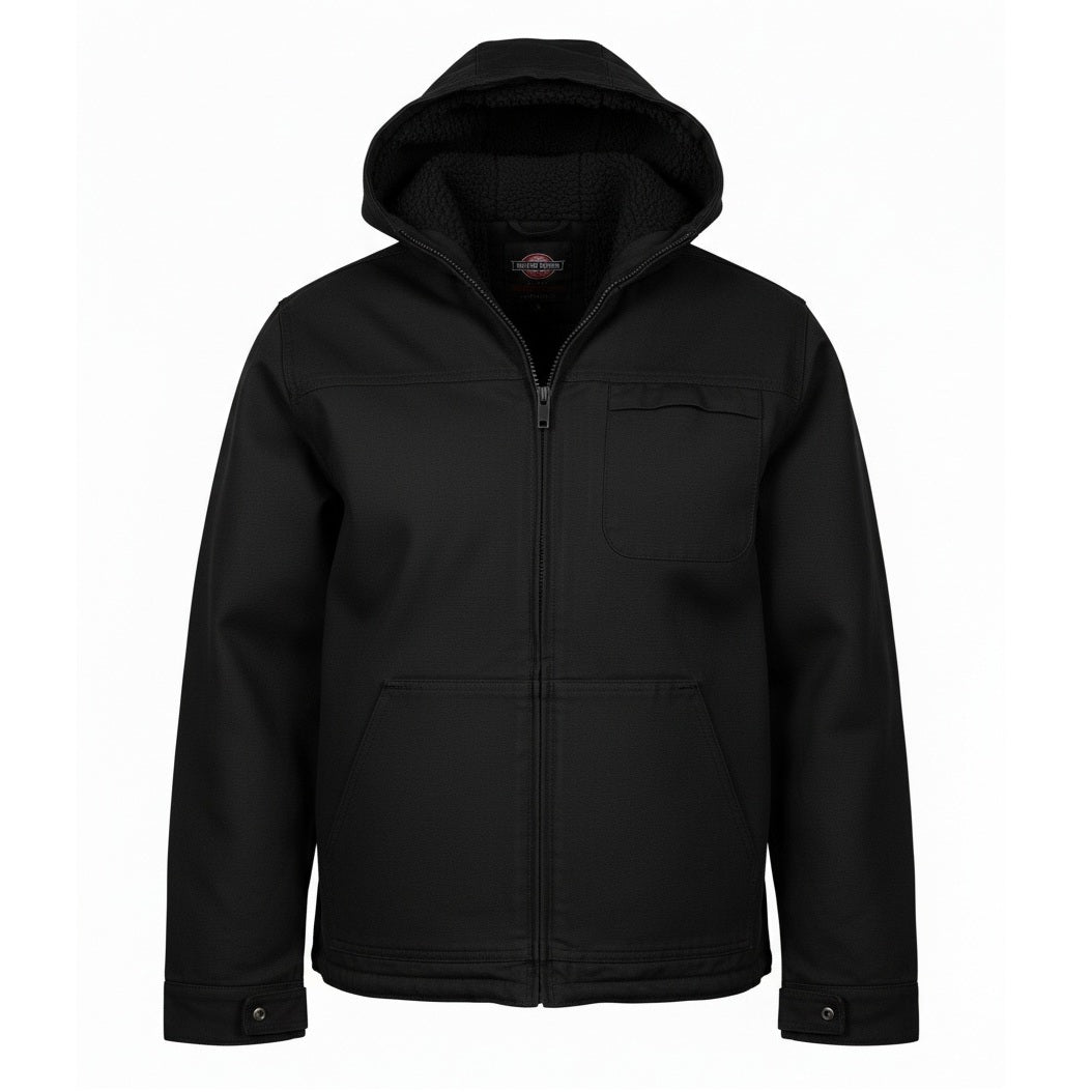 24 Pack Men's Sherpa-Lined Canvas Work Jacket - Black