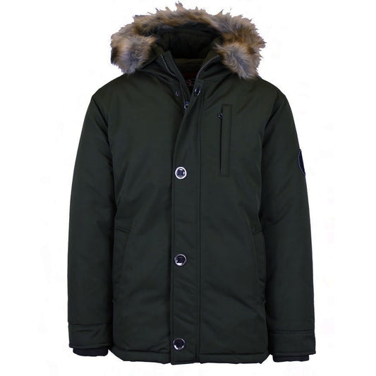 24 Pack Men's Heavyweight Parka Jacket with Fur Hood – Black