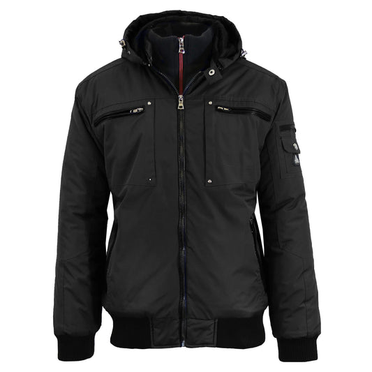 24 Pack Men's Heavyweight Motorcycle Bomber Jacket - Black