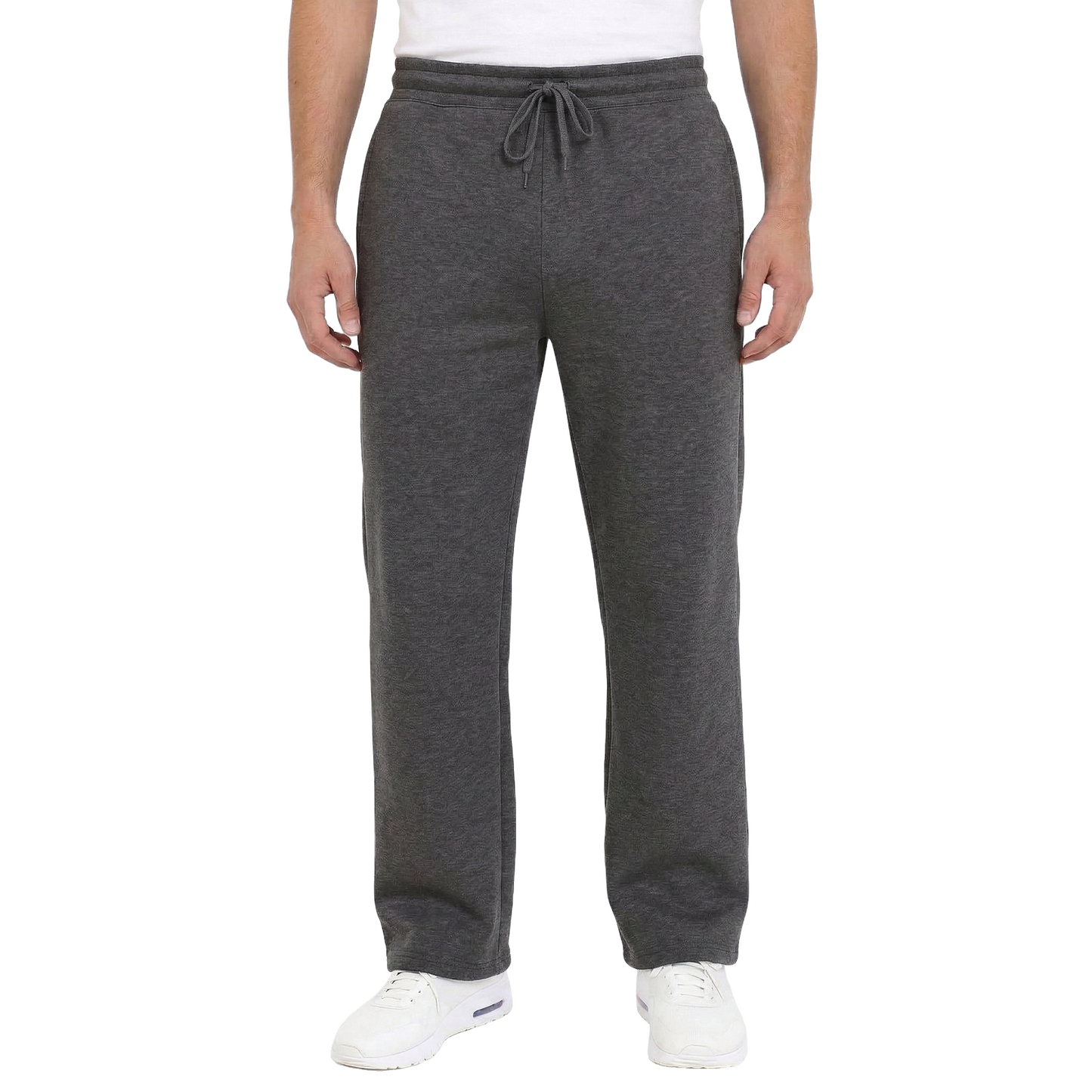 24 Pack Men's Fleece Open Bottom Sweatpants in Charcoal