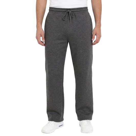 24 Pack Men's Fleece Open Bottom Sweatpants in Charcoal