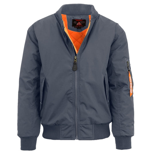24 Pack Men's Heavyweight Bomber Flight Jacket - Charcoal