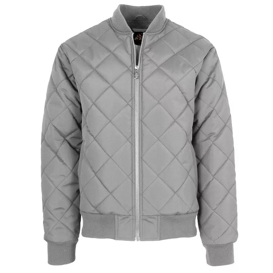 Men's Quilted Bomber Jacket in Grey