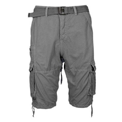 24 Pack Men's Vintage Belted Cargo Shorts - Grey