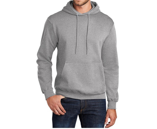 24 Pack Men's Fleece Pullover Hoodie Sweatshirt in Heather Grey