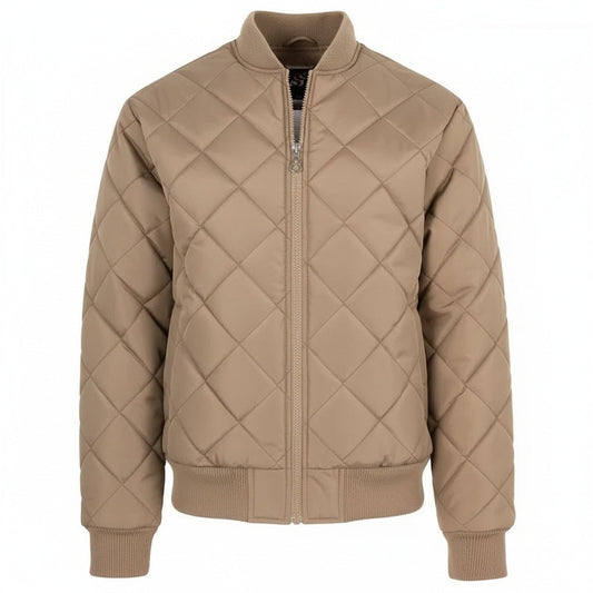 24 Pack Men's Padded Quilted Bomber Jacket – Light Brown