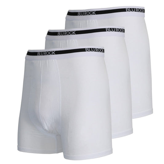 Wholesale 3-Pack Men's Stretch Cotton Boxer Briefs in White
