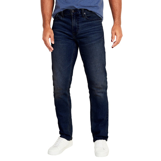 24 Pack Wholesale Men's Stretch Slim Fit Jeans - Dark Blue Wash