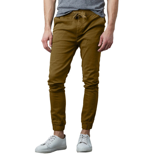 24 Pack Men's Stretch Drawstring Twill Joggers - Timber