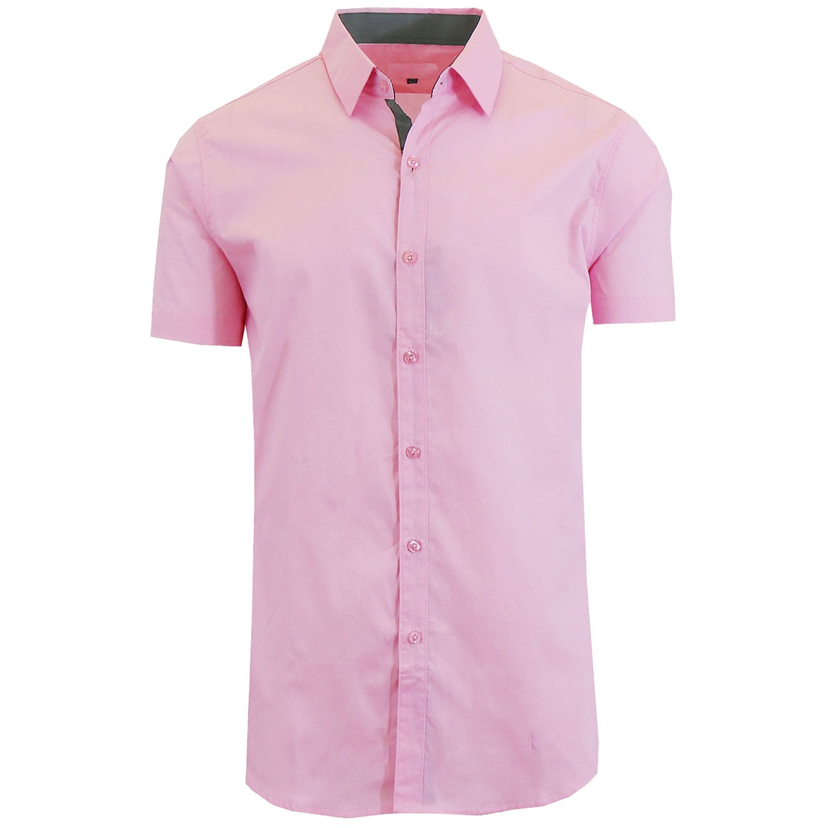 24 Pack Men's Short Sleeve Button Down Shirt in Pink