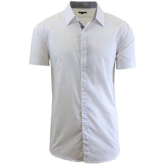 24 Pack Men's Short Sleeve Button Down Shirt in White