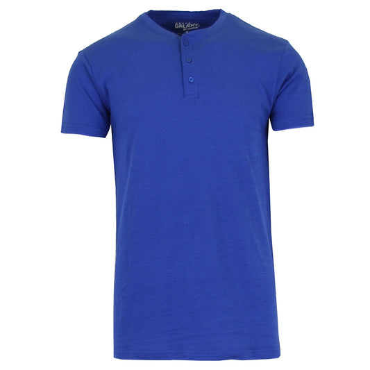 24 Pack Men's Classic Henley T-Shirt -  Royal Blue