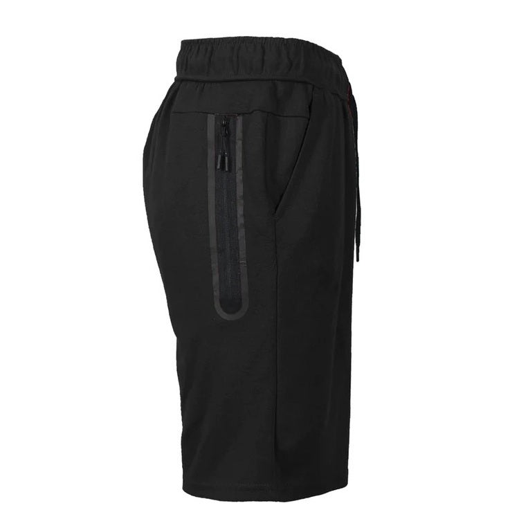24 Pack Men's Tech Fleece Shorts with Long Zipper Side Pocket - Black