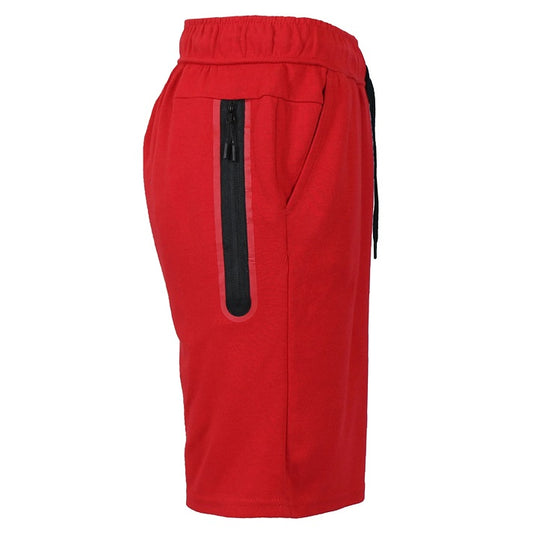 24 Pack Men's Tech Fleece Shorts  With Long Zipper Pocket - Red