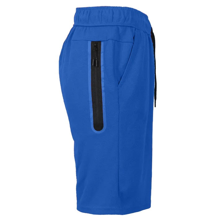 24 Pack Men's Tech Fleece Shorts  With Long Zipper Pocket - Royal Blue
