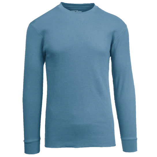 36 Pack Men's Thermal Crewneck Long Sleeve Shirt - Sky Blue