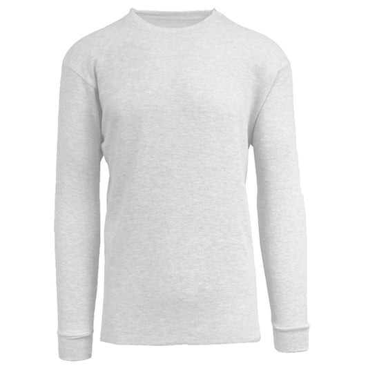 36 Pack Men's Thermal Crewneck Long Sleeve Shirt - White