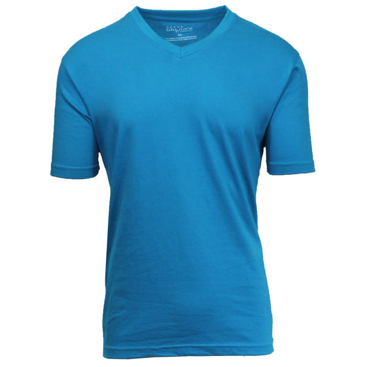 48 Pack Men's Classic V-Neck T-Shirt - Aqua