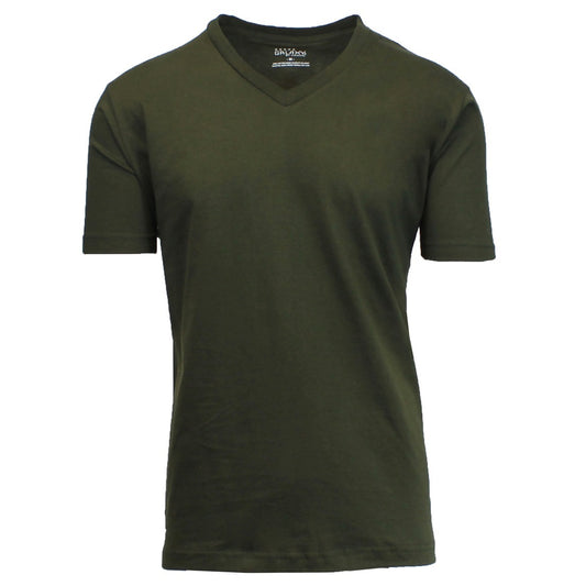 48 Pack Men's Classic V-Neck T-Shirt - Olive