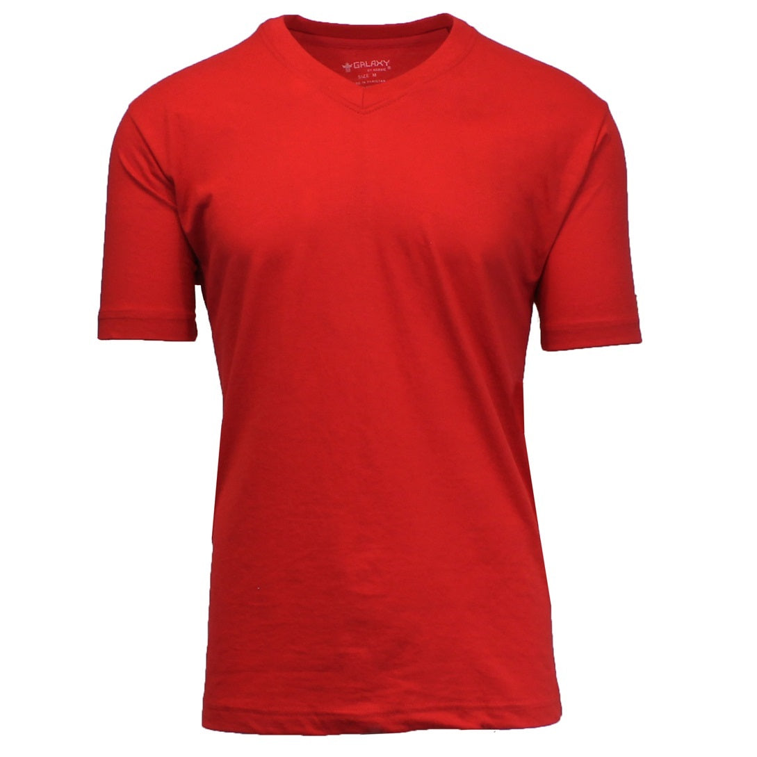 48 Pack Men's Classic V-Neck T-Shirt - Red