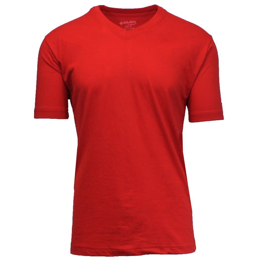 48 Pack Men's Classic V-Neck T-Shirt - Red