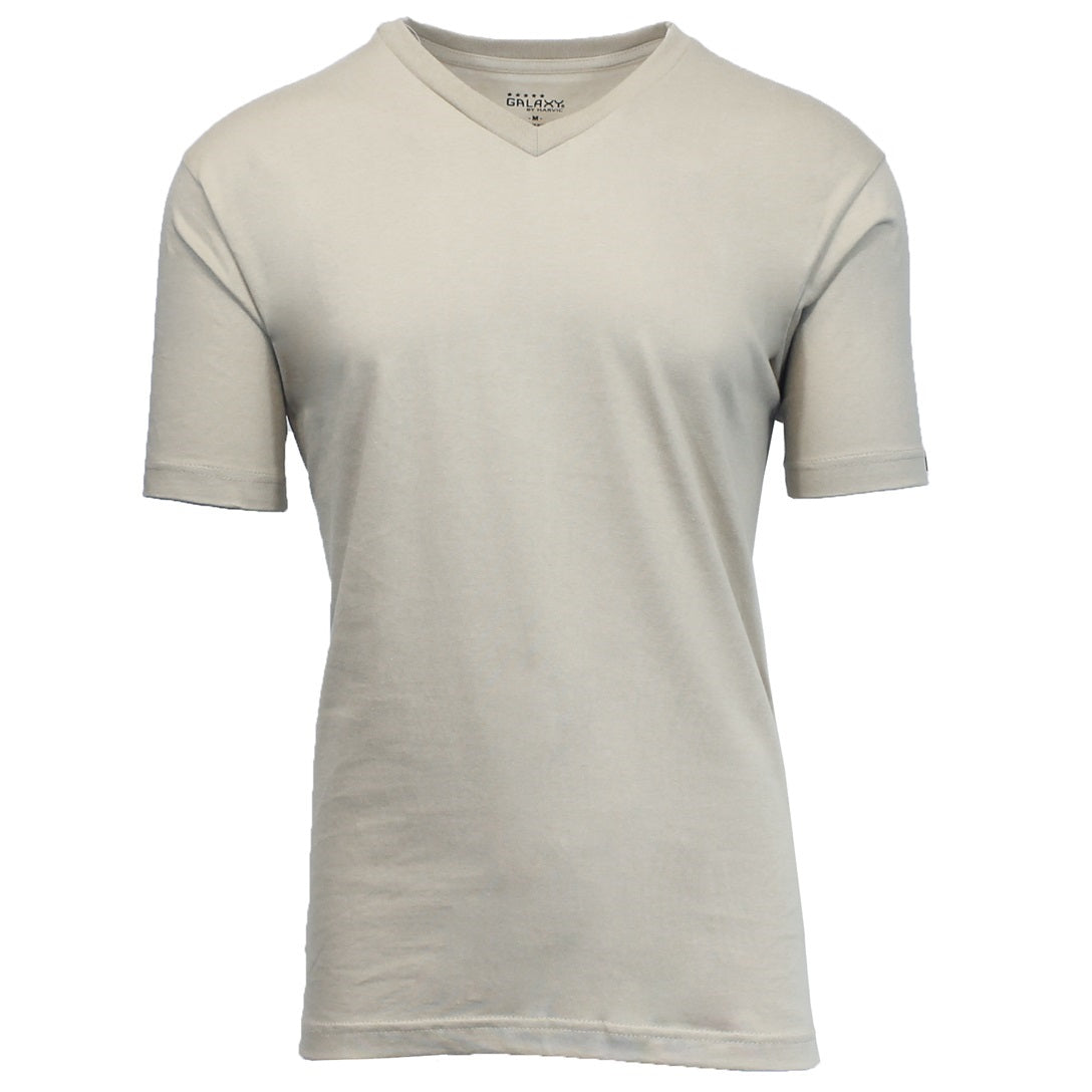 48 Pack Men's Classic V-Neck T-Shirt - Stone