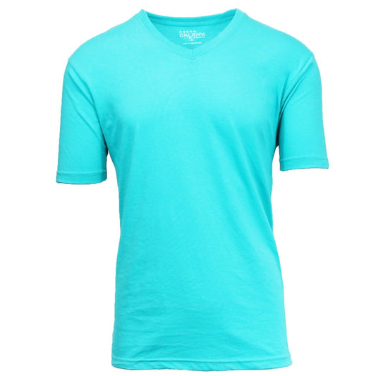 48 Pack Men's Classic V-Neck T-Shirt - Turquoise