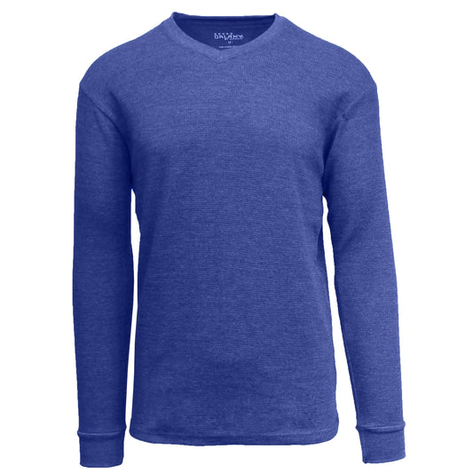 Men's Thermal V-Neck Long Sleeve Shirt - Royal Blue