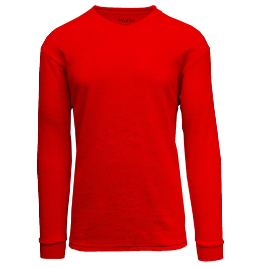 Men's Thermal V-Neck Long Sleeve Shirt - Red