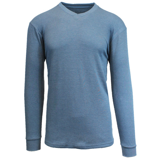 Men's Thermal V-Neck Long Sleeve Shirt - Sky Blue