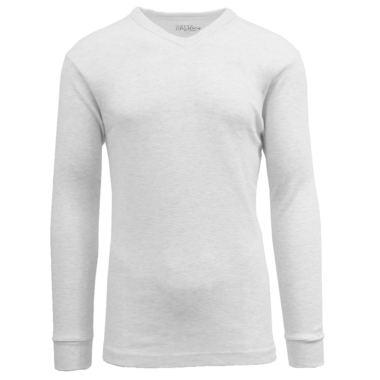 Men's Thermal V-Neck Long Sleeve Shirt - White