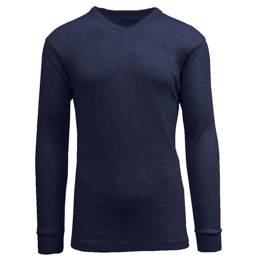 Men's Thermal V-Neck Long Sleeve Shirt - Navy