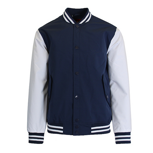 24 Pack Men's Heavyweight Varsity Jacket – Navy / White Sleeves