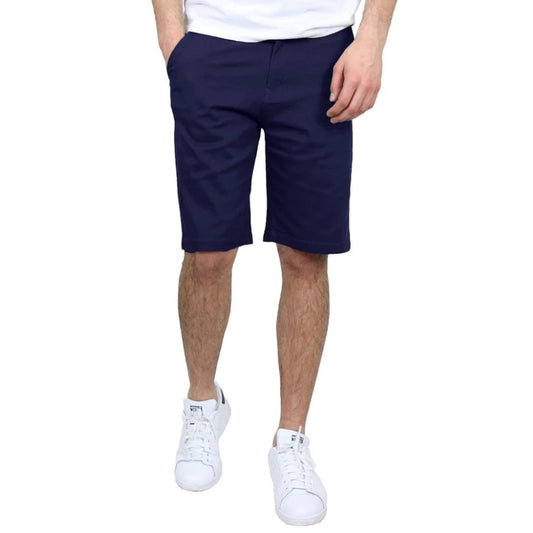 24 Pack Wholesale Men's Stretch Chino Slim Fit Shorts in Navy
