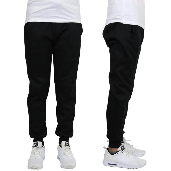 24 Pack Men's Fleece Jogger Sweatpants - Black